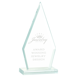 6 3/4" Triangle Jade Glass Award