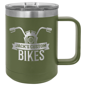 Polar Camel 15 oz. Olive Green Vacuum Insulated Mug with Slider Lid