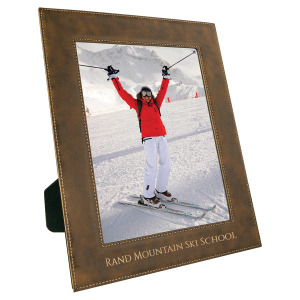 8" x 10" Rustic/Gold Laserable Leatherette Photo Frame