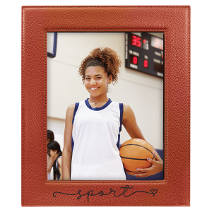 8" x 10" Basketball Laserable Leatherette Photo Frame