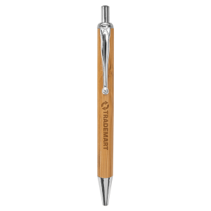Bamboo with Silver Trim Laserable Pen