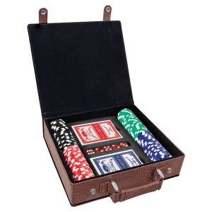 Football Laserable Leatherette 100 Chip Poker Set