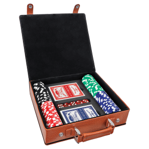 Basketball Laserable Leatherette 100 Chip Poker Set