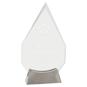8 1/2" Diamond Platinum Glass with Full Metal Base