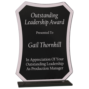6 1/2" Black Rectangle Reflection Glass Award
