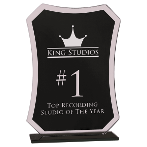 7 1/4" Black Rectangle Reflection Glass Award