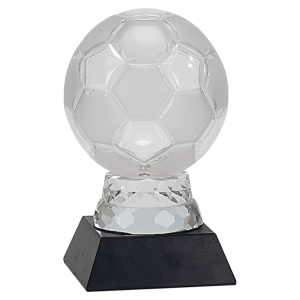 6 1/4" Glass Soccer Ball with Marble Base