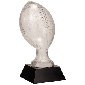 13 3/4" Glass Football with Black Marble Base