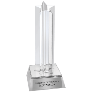 6 3/4" Silver Star Column Acrylic with Silver Base