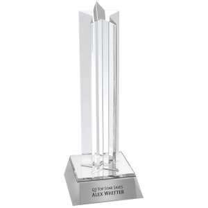 7 1/2" Silver Star Column Acrylic with Silver  Base