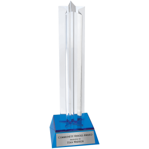 8 1/2" Blue Star Column Acrylic with Blue Base