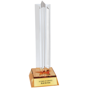 8 1/2" Gold Star Column Acrylic with Gold Base