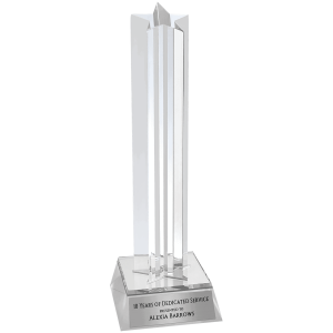 8 1/2" Silver Star Column Acrylic with Silver Base