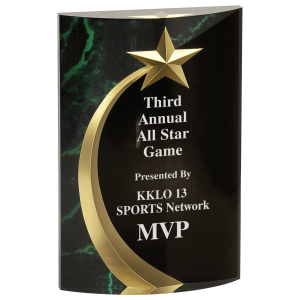 6 3/4" Marble Rounded Shooting Star Acrylic
