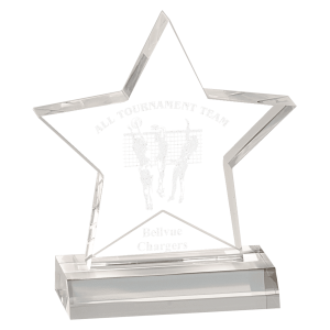 5" x 5" Star Acrylic Award with 4" Base