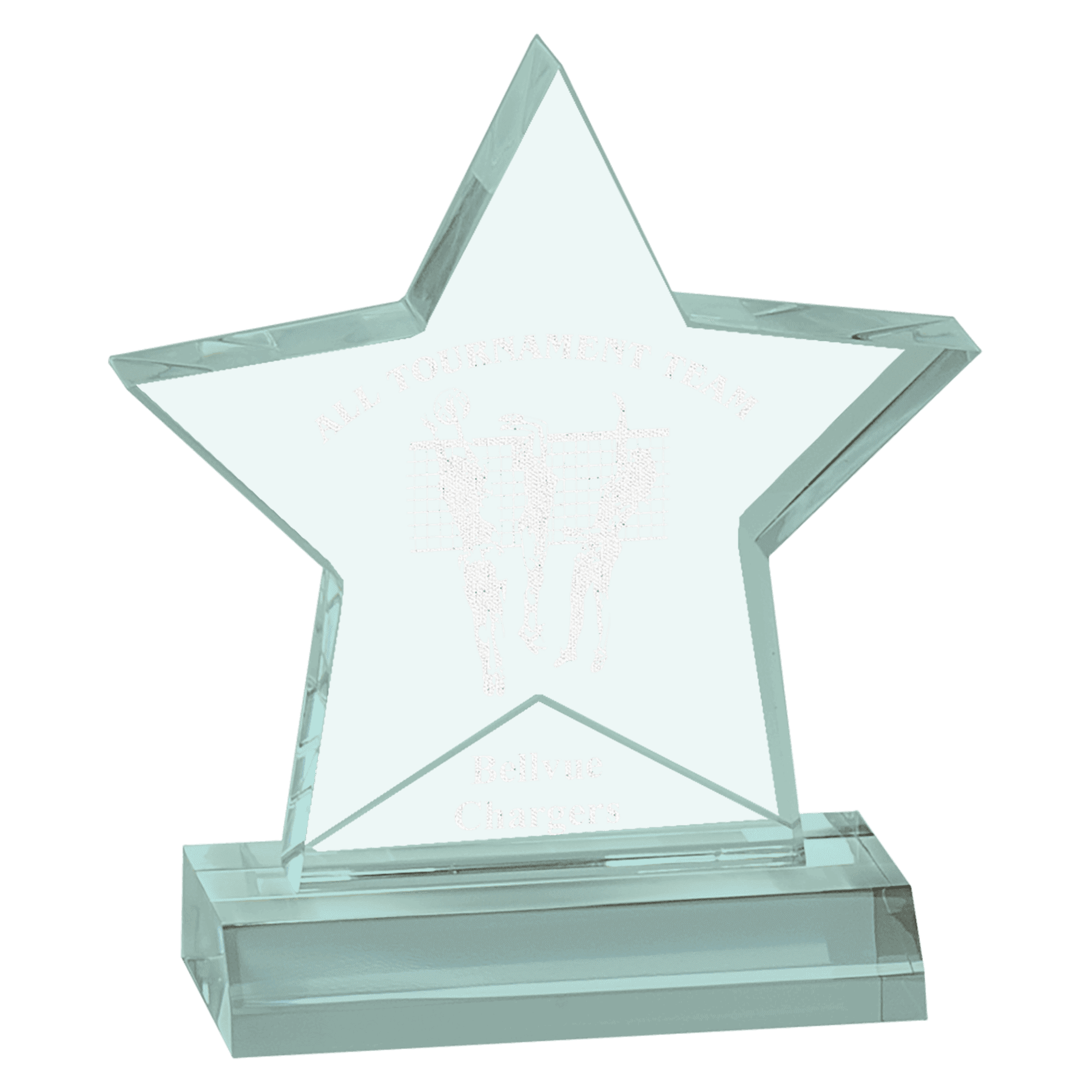 5" x 5" Star Acrylic Award with 4" Base